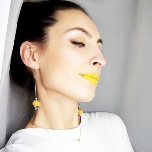 2021 New Wholesale Trendy brincos Dangle Earrings for Women Nature Lava Stone Women Earrings unicorn boucle oorbellen Pendientes