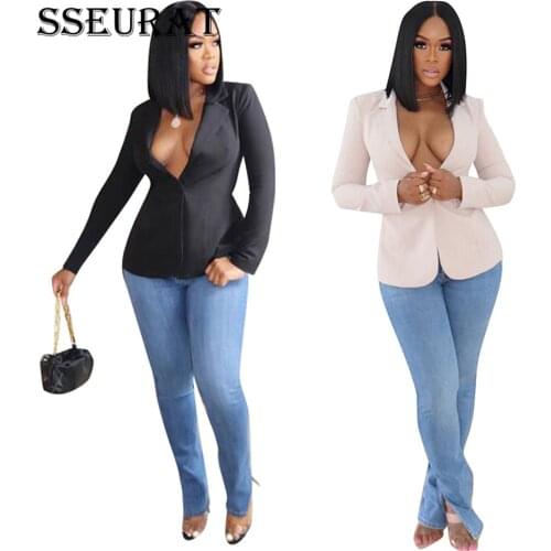 SSEURAT 2021 New Fashion Single Breasted Blazers Coat Vintage Long Sleeve Female Outerwear Chic Tops