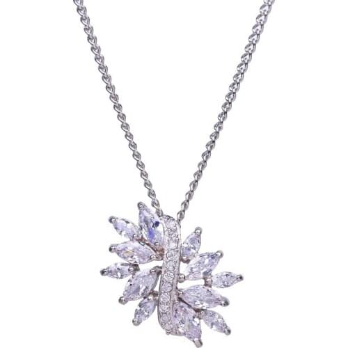 Bettyue Brand Fashion Luxury Cubic Zircon Geometric Shape White Gold Color Jewelry Necklace For Women Florid Party Wedding Gift