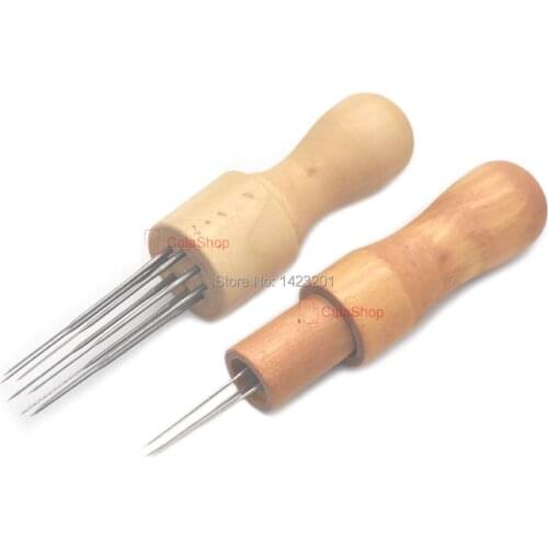 1 Pcs / Lot 3 8 needles DIY Felting Needle Craft Wool Felt Stitch Thorn Sewing Tool Soft Thin fabrics with Solid Wood Handle