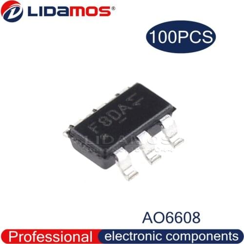 100PCS AO6604 F4-- AO6608 F8-- TSOP-6 SOT23-6 30V 20V N+P Channel MOSFET New original and Made in China High quality