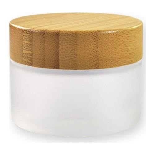 105pcs *30g one carton frosted clear glass jar with bamboo lid cosmetic personal care usage cream jar