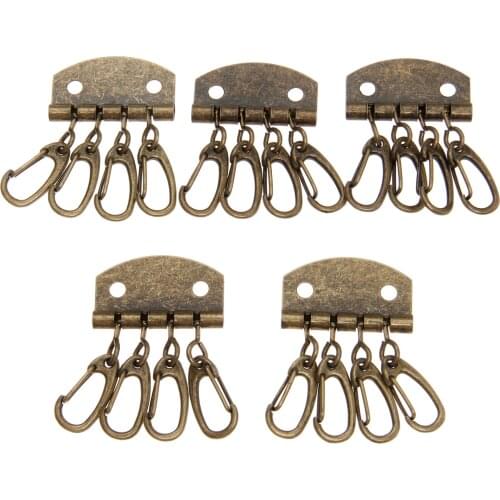 5Pc Patchwork Sewing DIY Key Holders Metal Leather Craft DIY Pure Brass Key Row Rivet Hook For Leather Bag Accessories Tool