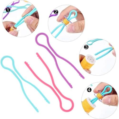 60pcs 2.64inches Sewing Bobbin Clips Mixed Color Long Thread Clip Spool Storage Holder Platisc Sewing Clips Tools