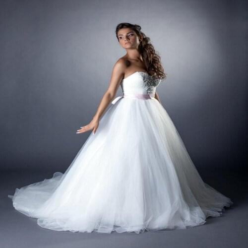 White Ivory Princess A_line Wedding Dresses 2019 robe de mariee Sleeveless Gowns Custom Made order