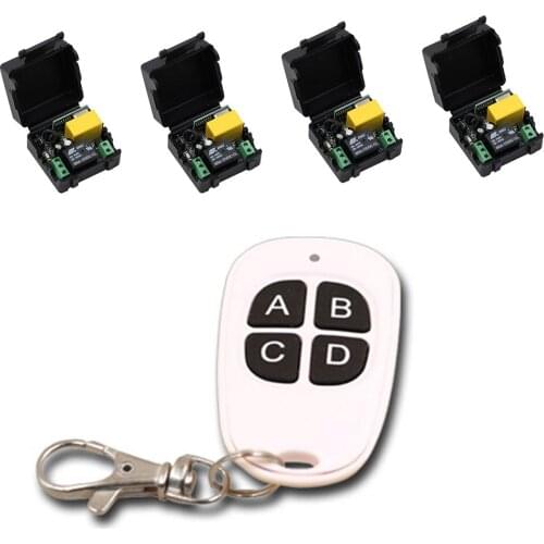 AC 220V Wireless Remote Switch Remote Power ON/OFF For Lighting Motor Curtain 1CH Relay Module Board With 4 button Transmitter