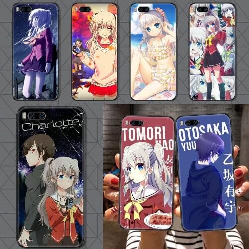 Charlotte Anime Nao Tomori Phone case For Xiaomi Mi Max Note 3 A2 A3 8 9 9T 10 Lite Pro Ultra black painting hoesjes art shell