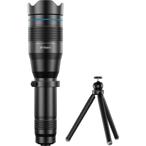 HD 60X Monocular Phone Camera Lens Telescope Lens Super Telephoto Monocular Telescope with Phone Clip Tripod and Storage Bag