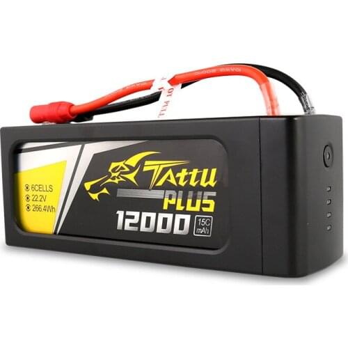 TATTU PLUS 12000mAh 22.2V 6S 15C intelligent LiPO Battery Rechargeable Lithium Battery for agricultural drone