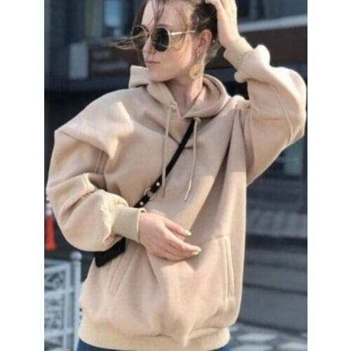 2 pieces sets 2020 autumn winter female thick fleece 100% cotton suit hoodies sweatshirt and pants suits Leisure sportswear