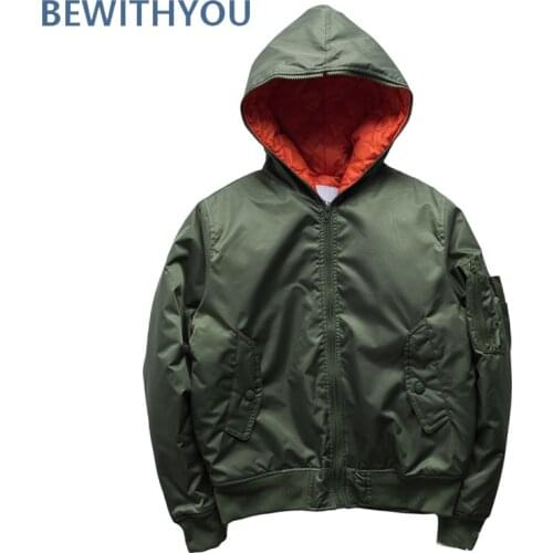 Hooded Thick Ma1 Winter Bomber Jacket Men Retro Pilot Coats Man MA-1 Hip Hop Windbreaker 2020 Polit Coats and Jackets