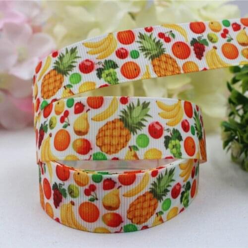 165615, 25mmpineapple Printed grosgrain ribbon, accessories Webbing, DIY handmade materials, free shipping