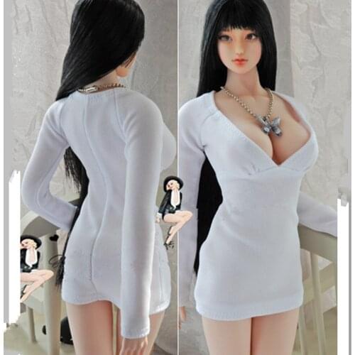 1/6 Scale Female Action Figures Sexy Bodycon Dress Costume Model for PH TBL 12 inch Body Model Toy