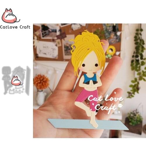Catlove Sport Yoga Girl Metal Cutting Dies Scrapbooking Mold Stencil Die Cuts Card Making DIY Craft Embossing New Dies For 2021
