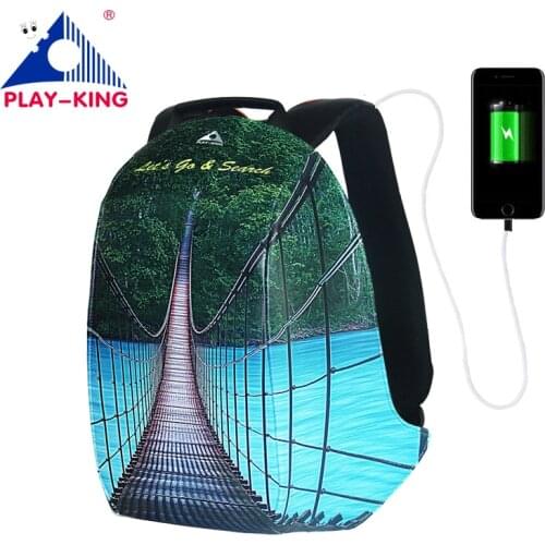 Man Anti Theft Backpack For Laptop With USB Charger Printing Backpack For Girls Teenagers Schoolbag Male Tigernu Mochila Escolar