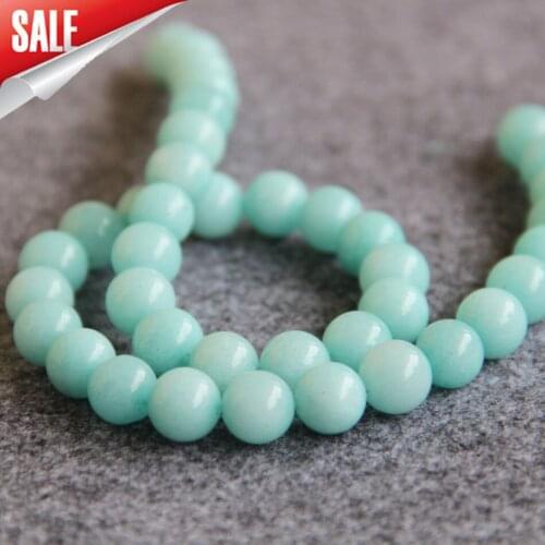 New 10mm light blue chalcedony beads Round stones Loose Beads DIY beads 15" Jewelry making design wholesale