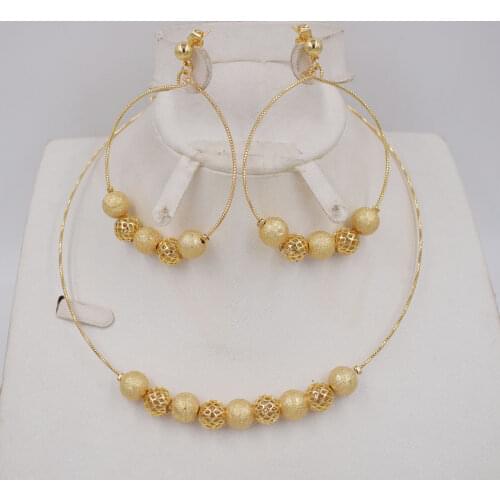 New design High Quality Dubai BIG set Gold Color Jewelry Set For Women african beads jewelry fashion jewelry