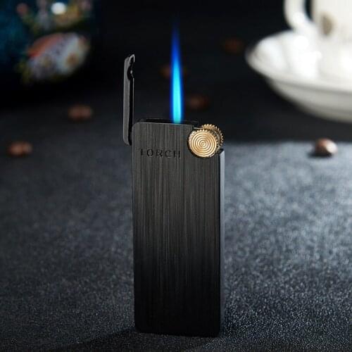 New Stain Grinding Wheel Straight Into The Blue Fmale Lighter Metal Inflatable Isqueiro Butane Windproof Encendedores Smoking