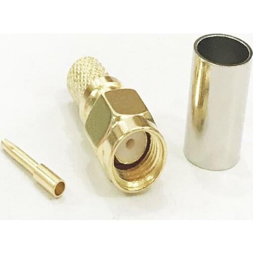 10pcs RP-SMA Male Plug Crimp for RG8X RG-8X LMR240 Coaxial Coax Cable Straight Connector