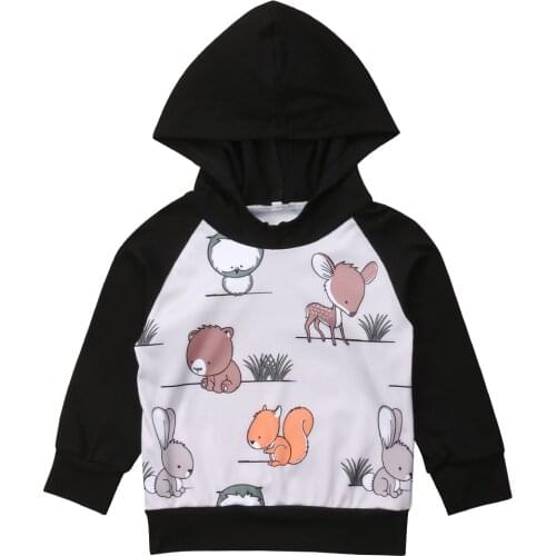 Super Cute Kids Hooded Clothes Newborn Baby Girl Animal Printing Hoodies Sweaters Clothing Sets 1-5T