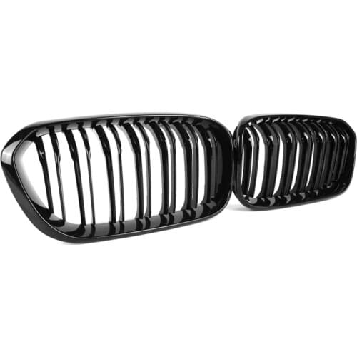 1 Pair Car Front Racing Grill Kidney Grille For BMW F20 F21 120i 125i 128i 1 Series 2015-2019 Gloss Black Car Accessories