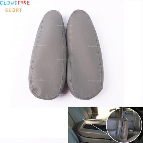 CloudFireGlory 2Pcs Seat Armrest Microfiber Leather Cover Gray For 2000 2001 02 03 04 05 06 Chevy Tahoe Suburban Escalade Pewter