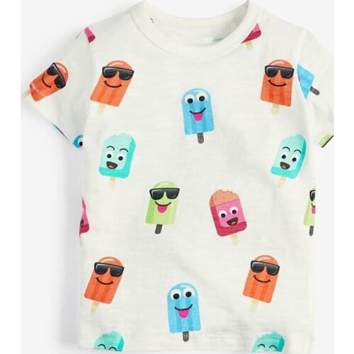 Casual Boys t-shirt Brand Summer 100% Combed Cotton Kids tshirt Short Sleeve Infant Child Beach Tee Print Tops Baby Boys Clothes