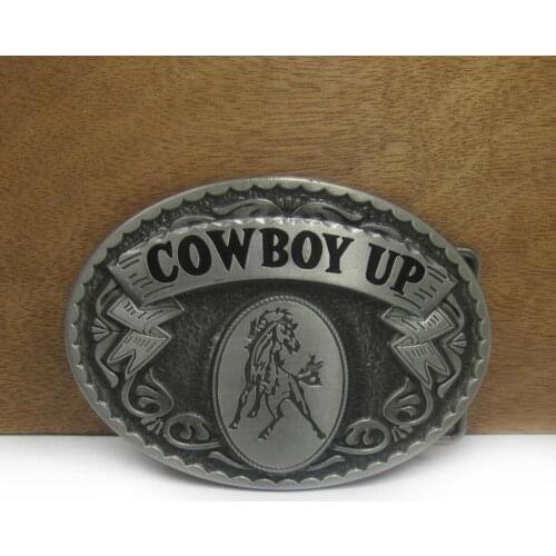 Buckle Club retro zinc alloy cowboy up belt buckle western jeans belt buckle FP-03423 pewter finish 4cm width loop drop shipping
