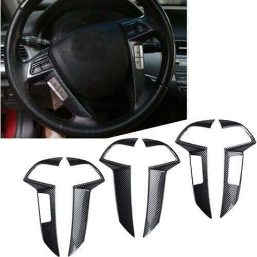Car Steering Wheel Cover Sticker Decorative Trim For Honda Accord 2008 2009 2010 2011 2012 Carbon Fiber ABS Plastic