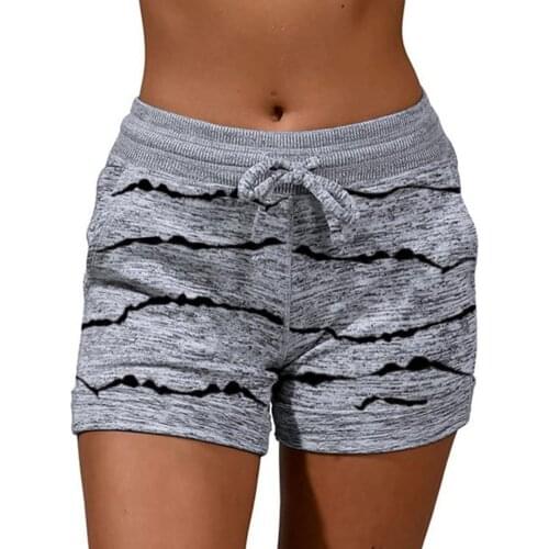 Women Shorts Striped High Waist Quick Drying Drawstring Pockets Sports Short Pants for Summer Sportswear Female Jogger Shorts