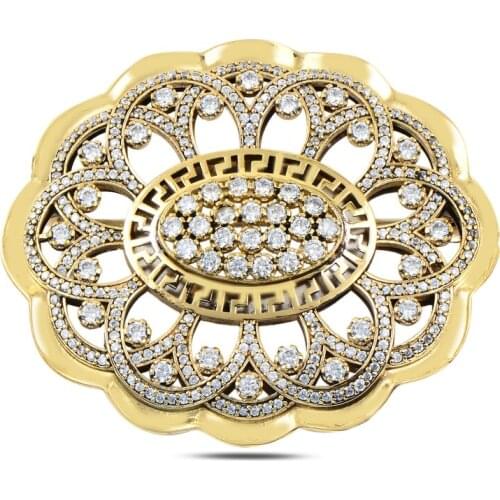 Silverlina Silver Zircon Stone Authentic Brooch