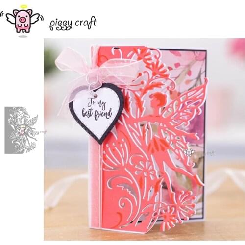 Piggy Craft metal cutting dies cut die mold Butterfly fairy border Scrapbook paper craft knife mould blade punch stencils dies