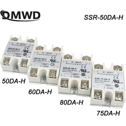 Solid state relay SSR-50DA-H 50A 80 ~ 250 V DC TO 90 - 480 V AC SSR 50DA 60DA75DA 80DA H relay solid state Resistance Regulator