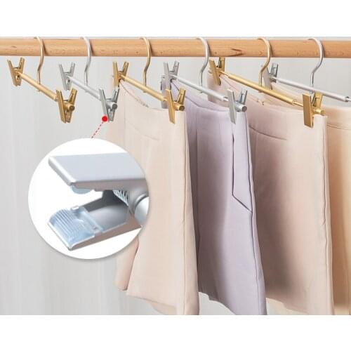 Trouser Hanger Gold Aluminium Alloy Anti Slip Hangers for Towels Dress Pants Drying Rack Wardrobe Organizer Trouser Rack 5/10pcs