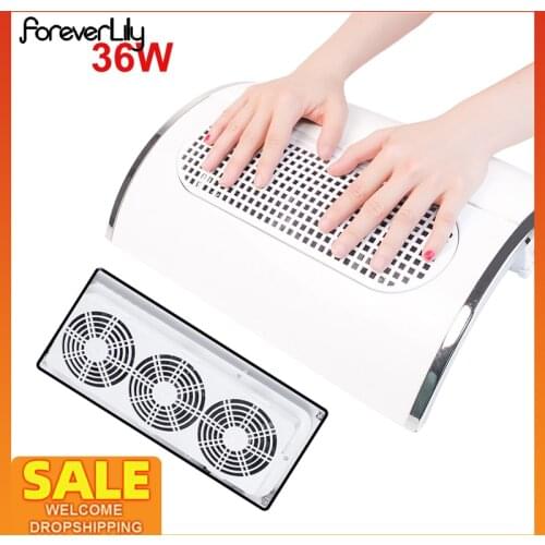 3 Fans Professional Nail Dust Suction Vacuum Cleaner Powerful Nail Gel Dust Collector Manicure Pedicure Machine With 2 Dust Bags