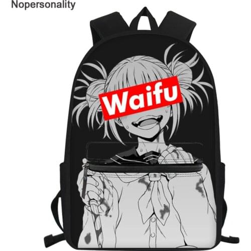 Nopersonality Cartoon Sugoi Senpai Anime Print Student Backpack Laptop Bags Large Capacity School for Women Girl Mochila