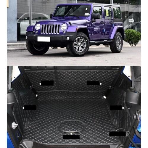 Fiber leather car trunk mat for jeep wrangler 2011 2012 2013 2014 2015 2016 2017 2018 2018 jk car accessories