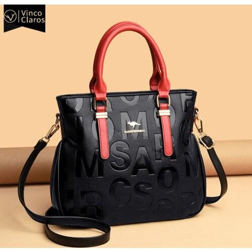 Luxury Letter Printing Handbags Women Designer Leather Top-handle Bag High Quality Fashion Shoulder Crossbody Bag Large Capacity