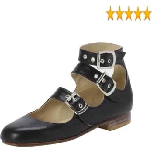 2021 Summer Flat Shoes Woman New Vintage Hollow Out Metal Buckle Gladiator Black Elegant Harajuku Flats Sandals Zapatos