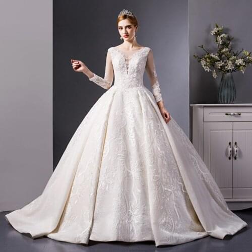 6105 wedding dress 2020 vestido de novia women robe de mariage sukienka na wesele bruidsjurken long sleeve ever pretty novias