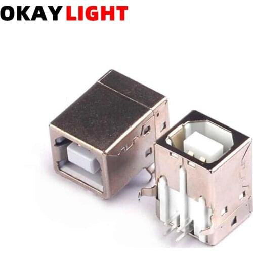 100PCS Printer USB port BF90 degree square port USB data port D-port USB socket