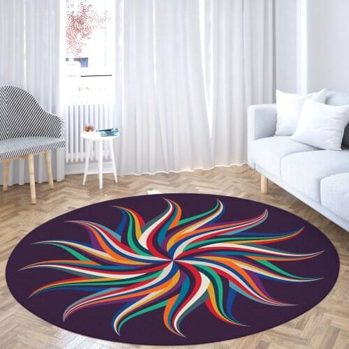 12 Flower Types Circular Floor Mat Bedroom Living Room Home Decor Large Carpets Printed Meditation Rugs