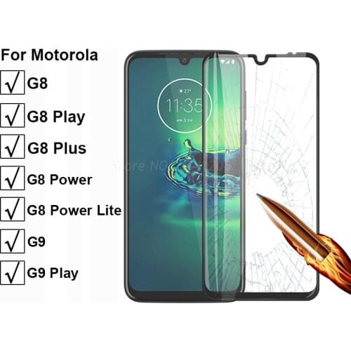 2-1PC 9D Full Glue Tempered Glass For Motorola Moto G9 Play Screen Protector For Moto G8 Play Plus G9 G8 Power Lite XT2019 Glass
