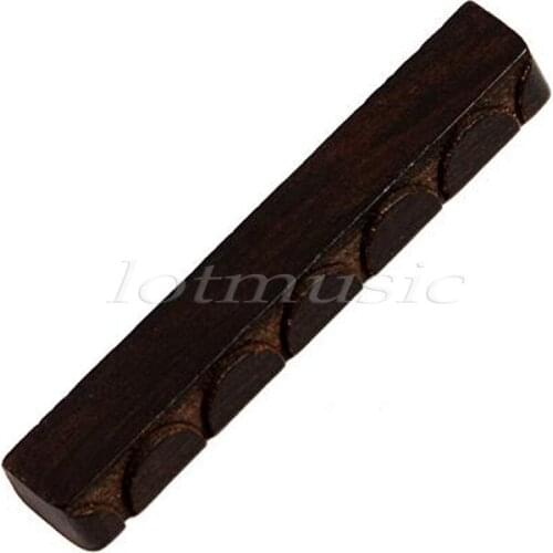 2Pcs Ebony Wood Classical Guitar Nut 6 String Slotted 52mm*6mm*9mm