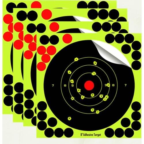 25pcs Round Fluorescent Shooting Target Pasters Paper Stickers Adhesive Arrow Darts Aiming Stickers for Shooting and Hunting