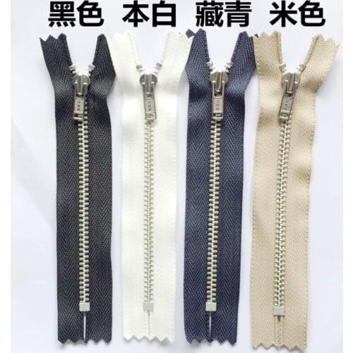30pcs/lot 3# 3Y 10cm To 15cm YKK Metal Zipper Close End Silver Handbag Pocket Black Off White Blue Apricot Clothing Accessory
