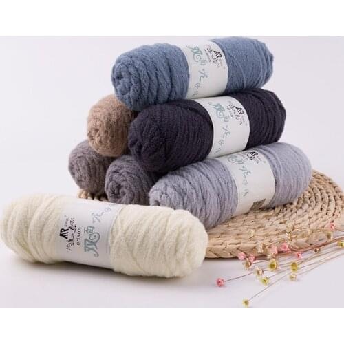4balls=400G Knitting Cotton Yarn Chunky Wool Roving Scarf Knit Wool Yarn Thickness Warm Hat hand-knitted coarse wool yarn