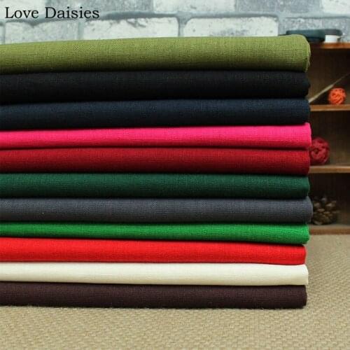 55% Cotton/45% Linen 4.5S Slub DARK RED GRAY ROYAL BLUE BLACK GREEN LINEN COLOR WHITE Fabrics for Apparel Pants Cushions Decor
