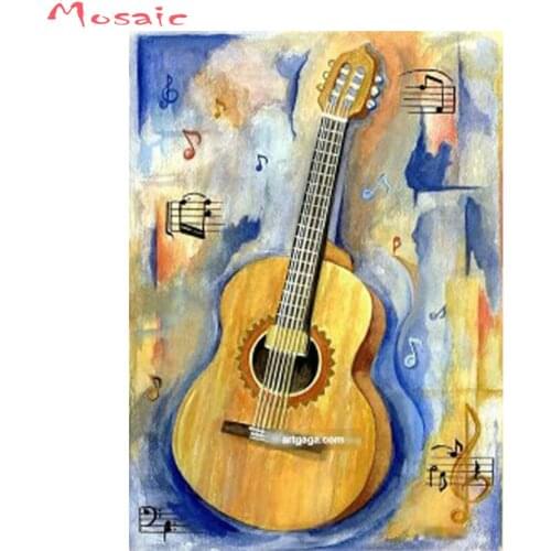 Diy diamond embroidery guitar,5d diamond painting Music full diamond mosaic picture,rhinestones cross-stitch home decoration