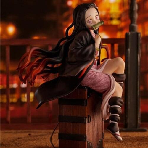Anime Devils Blade Kamado Nezuko Backpack Manga Statue Demon Slayer Kimetsu No Yaiba Action Figure Collectible Model Doll Toys
